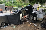Wreckage of motorised buggy collision on Hamilton Island