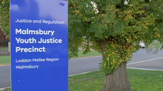 Sign outside the Malmsbury Youth Justice Centre in central Victoria.