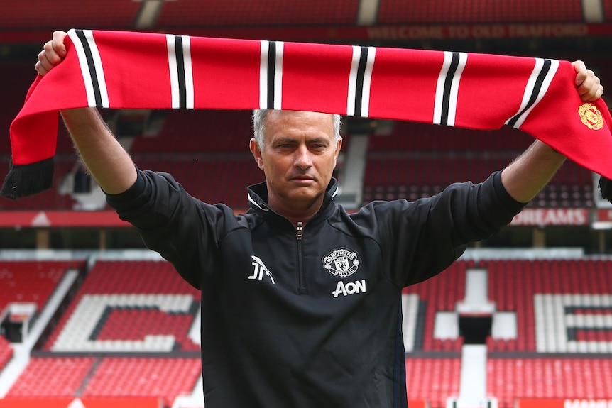 Jose Mourinho at Manchester United unveilling as new boss