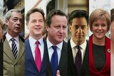 Natalie Bennett, Nigel Farage, Nick Clegg, David Cameron, Ed Miliband, Nicola Sturgeon and Leanne Wood