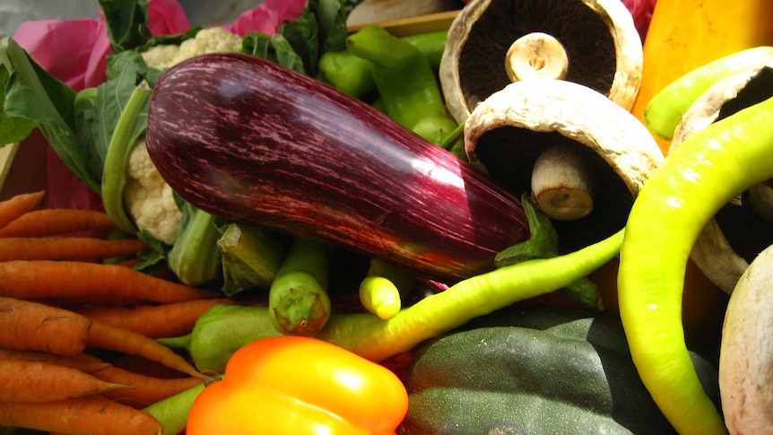 Mix of brightly coloured vegetables