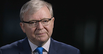 Kevin Rudd speaks to Sarah Ferguson during The Killing Season program on ABC TV
