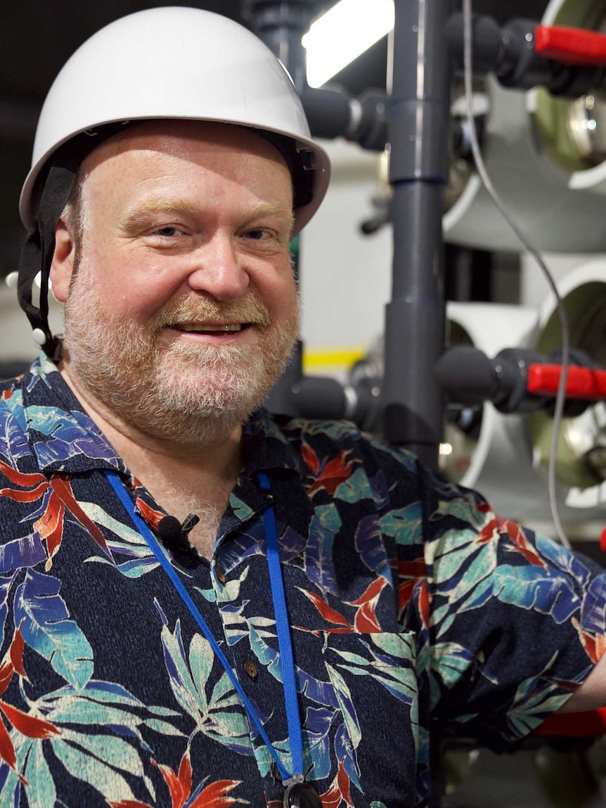 Professor Mark Vagins in a loud shirt