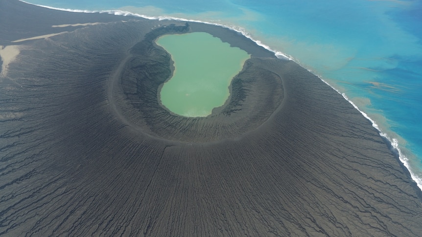 Aerial cone of the volcano