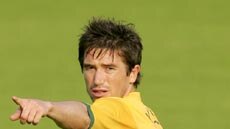 Harry Kewell in action for Australia in pre-World Cup practice match