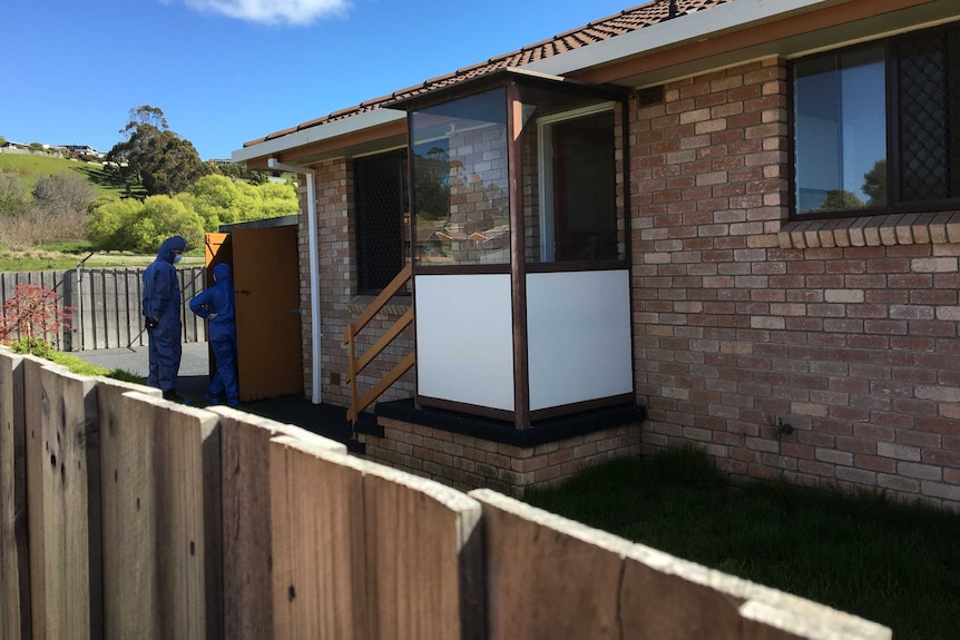 Police at the Ulverstone home of Noel Joseph Ingham