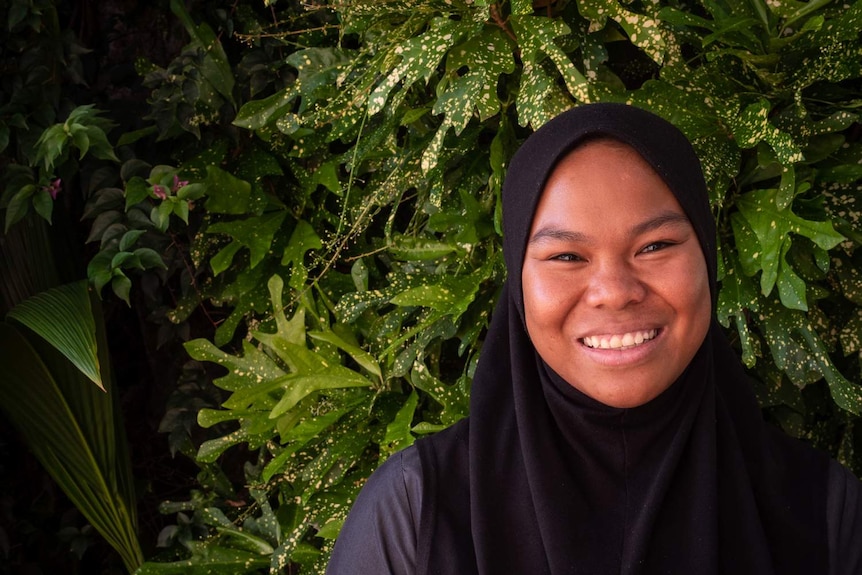 Amallia Alim is 22 and lives on Home Island. One day she hopes to move to Perth to become a police officer.