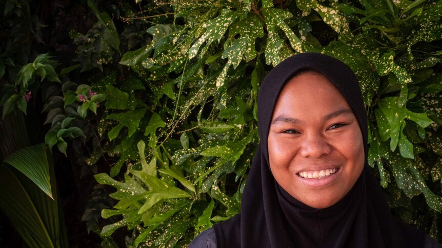Amallia Alim is 22 and lives on Home Island. One day she hopes to move to Perth to become a police officer.