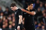 Slade and Muliaina during the clash against Argentina