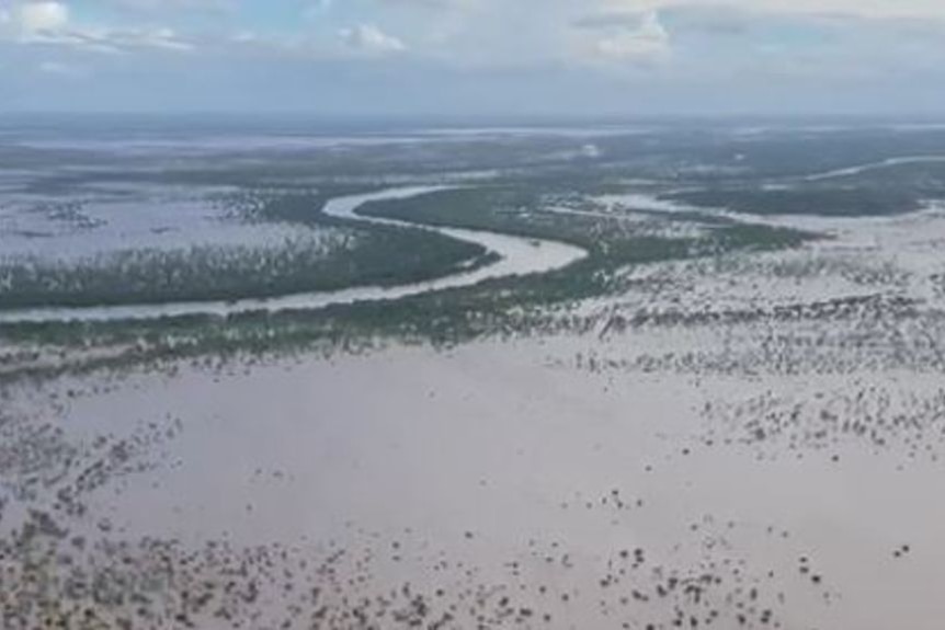 Homestead owner Lach McClymont captured this vision of flooding in Fitzroy Crossing.