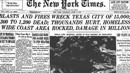 New York Times front page from April 17, 1947