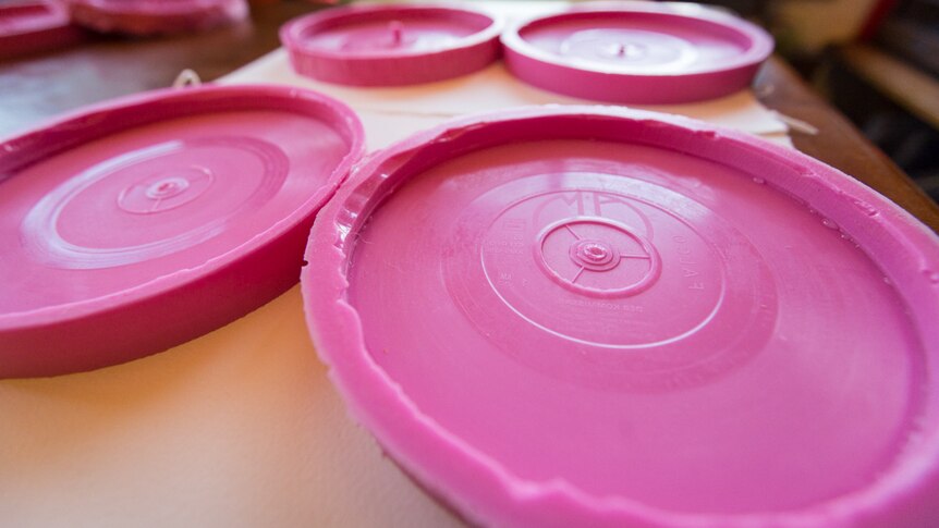 Each chocolate record is made by a silicone mould that takes two to four hours to make.