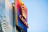 A Crown Casino sign outside the gaming venue.