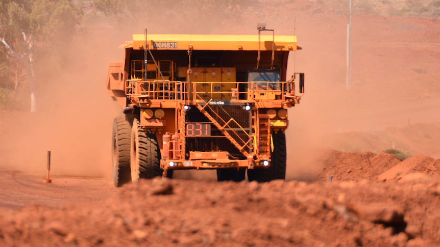 A driverless truck at Rio Tinto's Yandicoogina mine in the Pilbara.