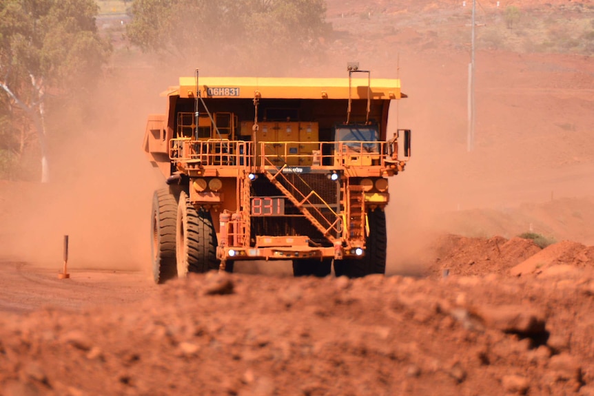 A driverless truck at Rio Tinto's Yandicoogina mine in the Pilbara.