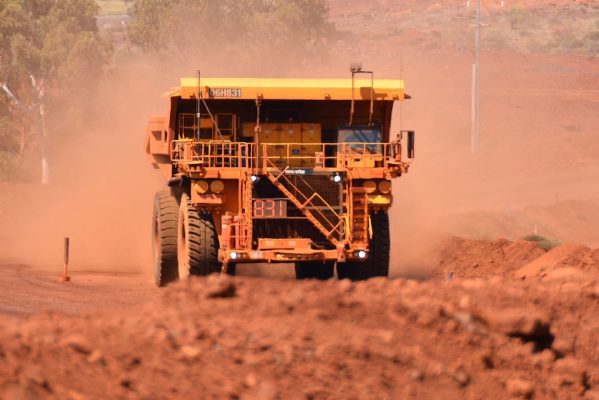 A driverless truck at Rio Tinto's Yandicoogina mine.