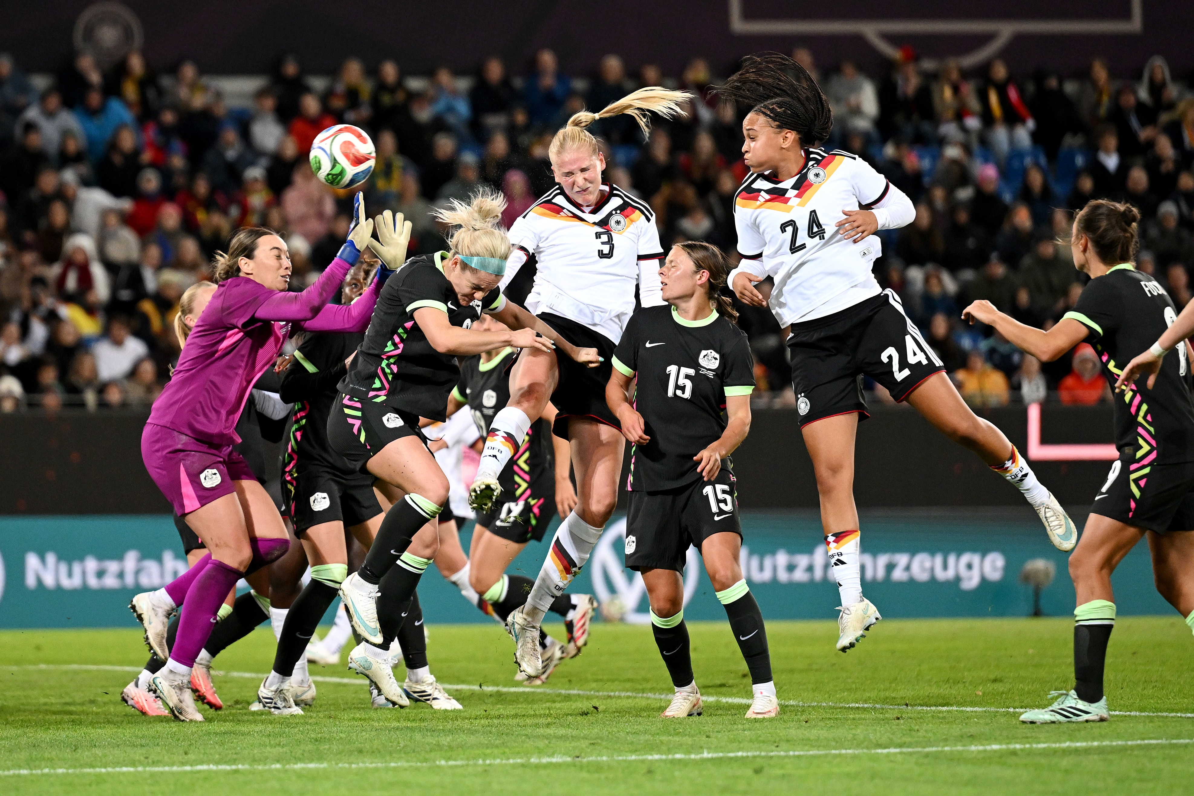 Live: Germany too strong for Matildas with late goals in Karlsruhe