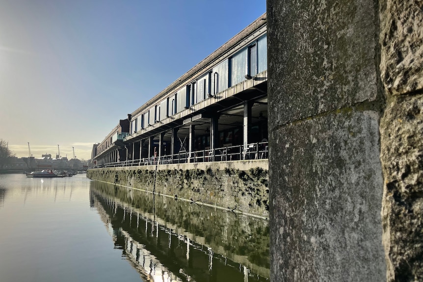 A beautiful harbour under a blue sky 