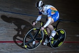Australian cyclist Caitlin Ward in action on the velodrome.