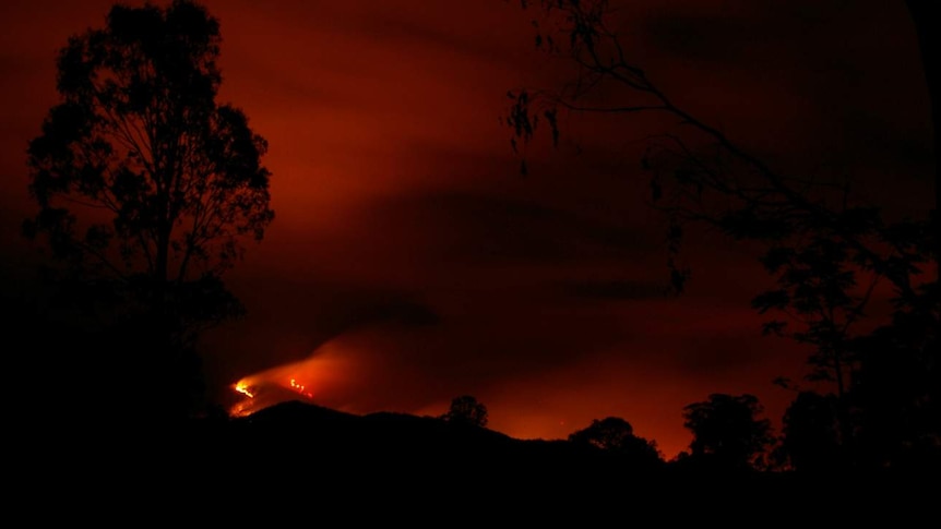 Fire burns near Georges Junction, NSW