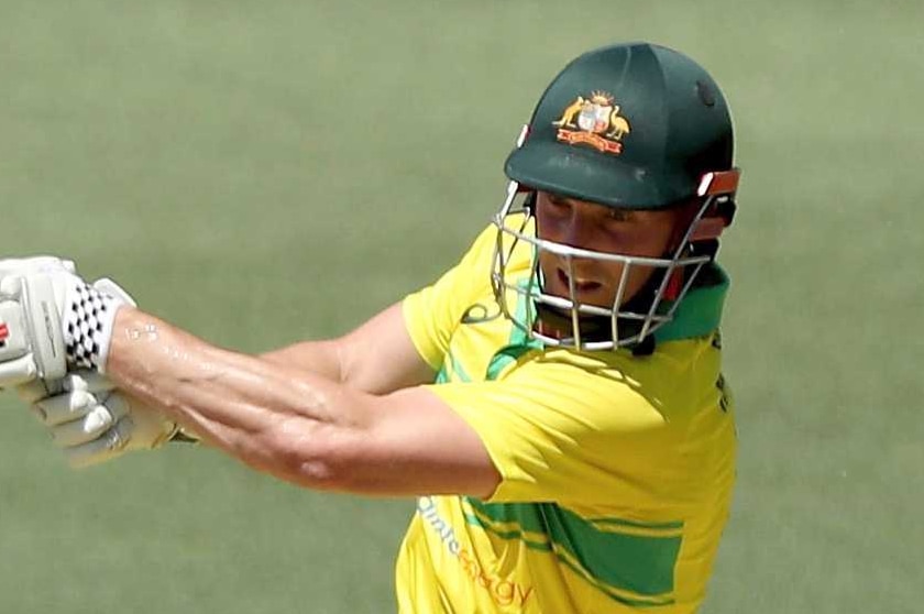 Shaun Marsh plays a cut shot for Australia against India in a one-day international in Adelaide