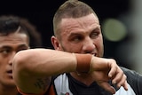 Robbie Farah grimaces during Wests Tigers loss