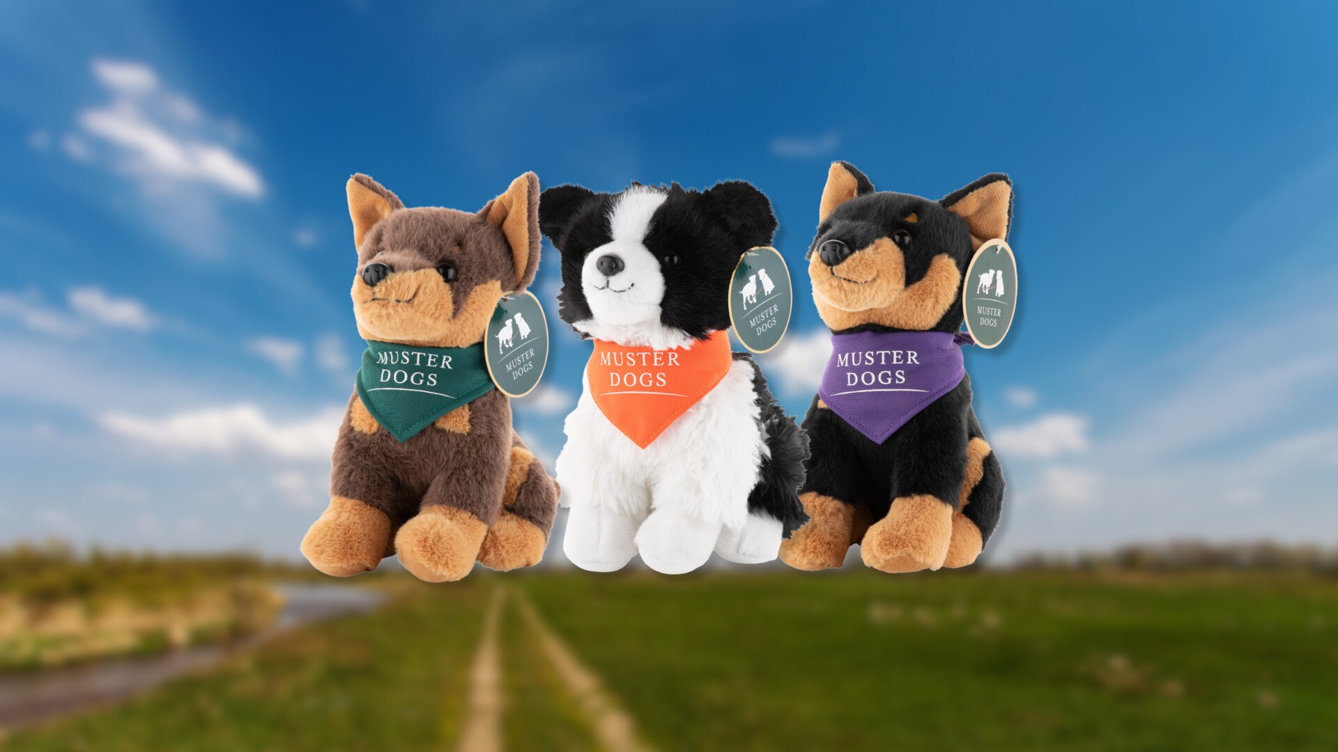 Three Muster Dogs plush toys