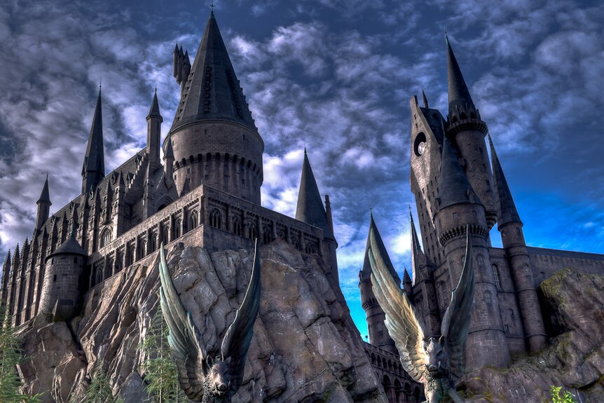 Hogwarts Castle at The Wizarding World of Harry Potter in Orlando, Florida..