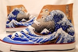 The wave as printed on a pair of shoes.