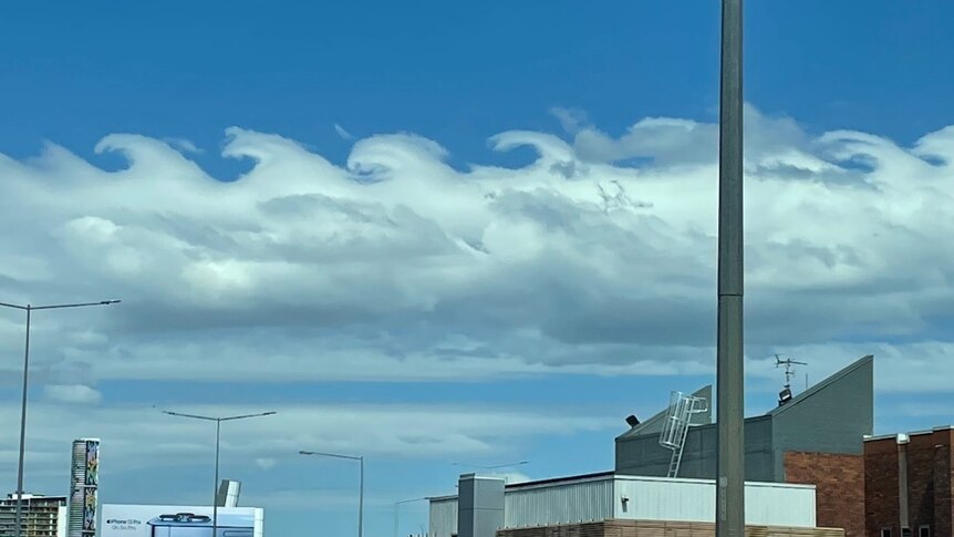 Wave-like clouds in the sky above Brisbane.