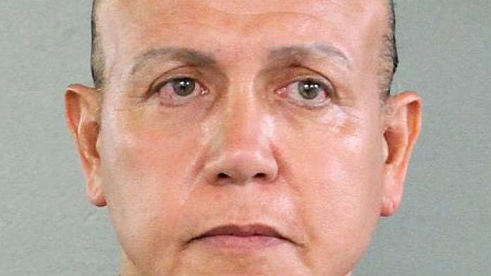 A mug shot of Cesar Sayoc, suspect in pipe bomb packages