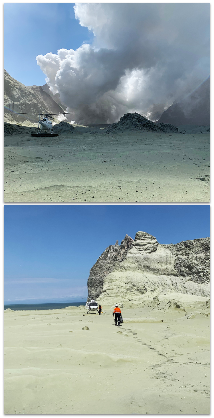 Images of White Island after the eruption