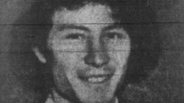 1974 newspaper clipping of John Campbell Edwards in law degree graduation photo