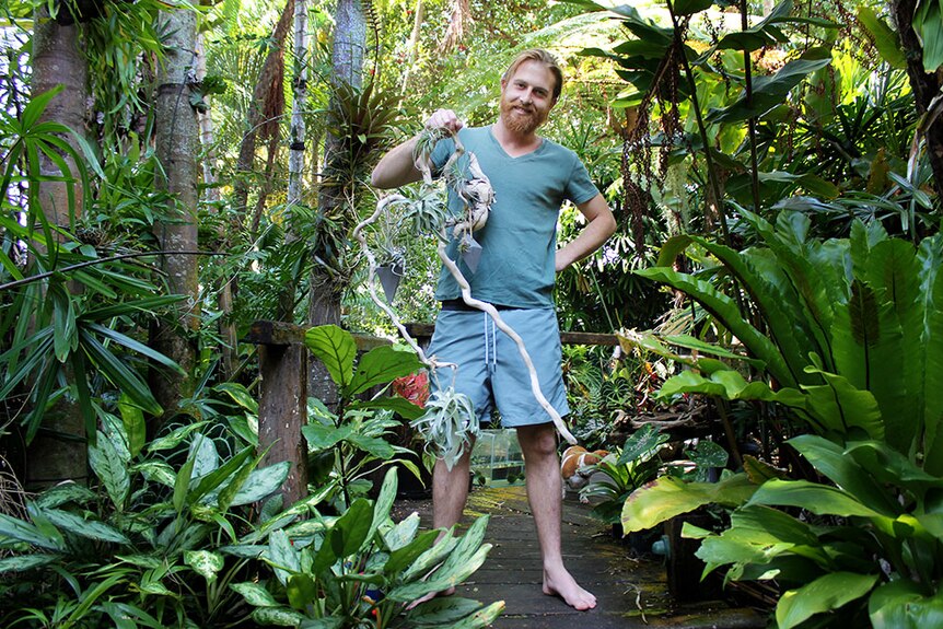 Ryan Maunder in his garden