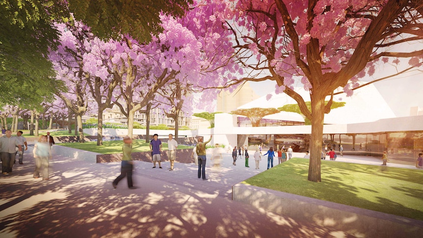 An artist's impression of the Adelaide Festival Centre's forecourt