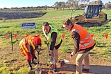 symbolic start to work on a new interchange for the South Eastern Freeway