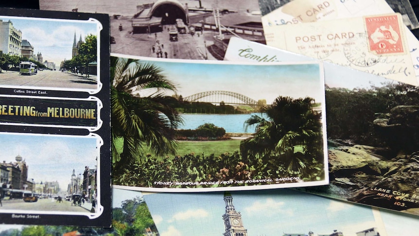 Historic travel postcards