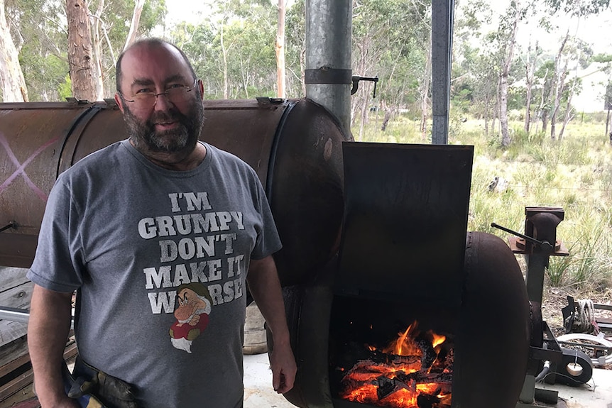 Rowan Armitage with his barbecue