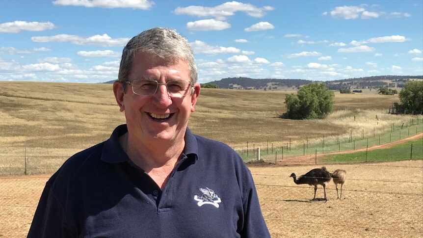 Ian Marston, owner of Marrocka Emu Farm at The Rock, NSW