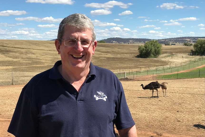 Ian Marston, owner of Marrocka Emu Farm at The Rock, NSW