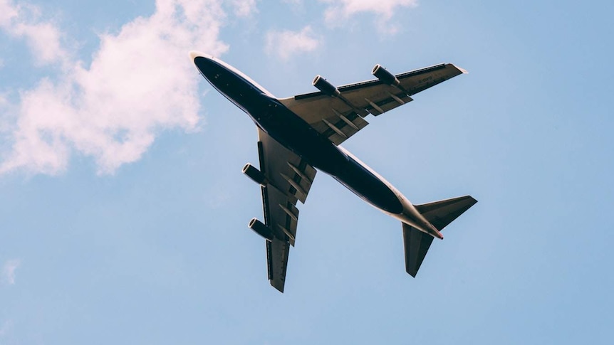 A plane shot from directly below.