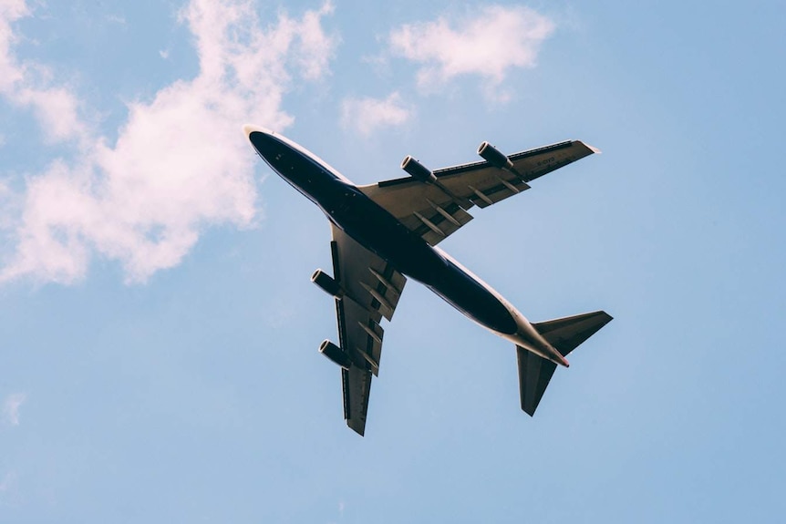 A plane shot from directly below.