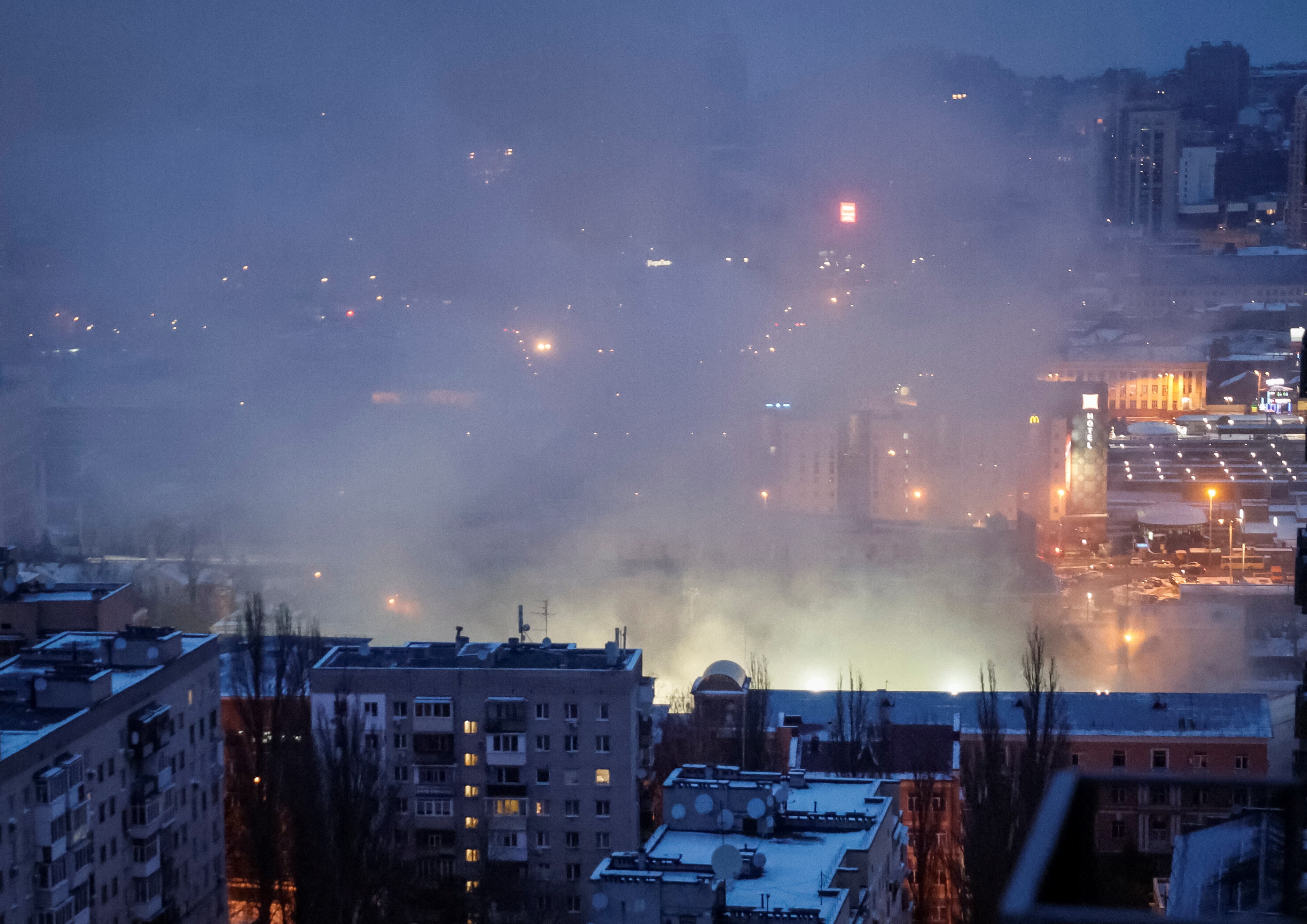 Smoke over Kyiv.
