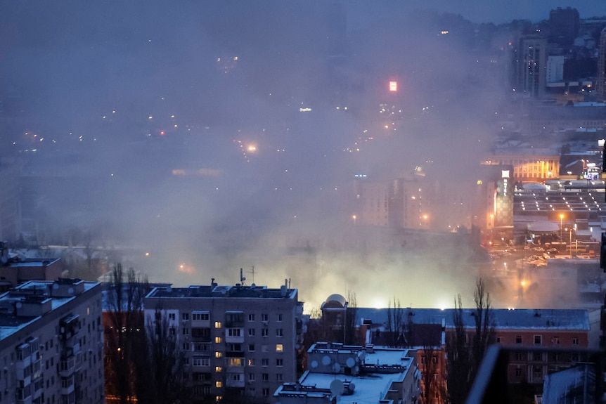 Smoke over Kyiv.
