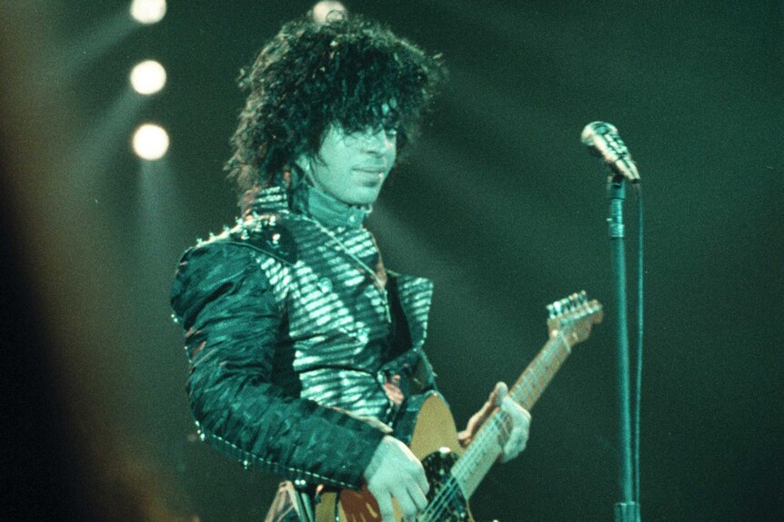 Prince performs at the First Avenue Nightclub in Minneapolis, Minnesota in 1983.