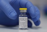 A vial of the Phase 3 Novavax coronavirus vaccine