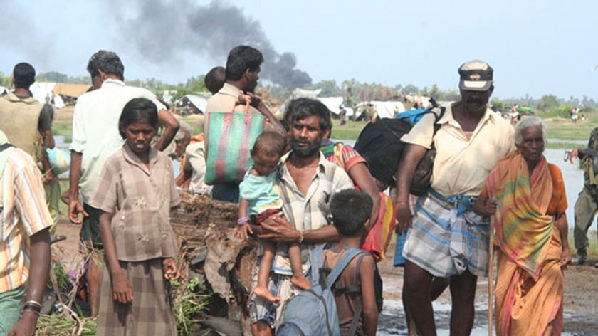 More than 100,000 civilians are believed to be trapped in north-eastern Sri Lanka.