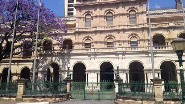 The front gates of Parliament House are locked this morning.