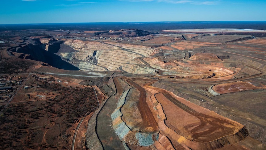 An aerial view of the Super Pit gold mine in Kalgoorlie-Boulder.