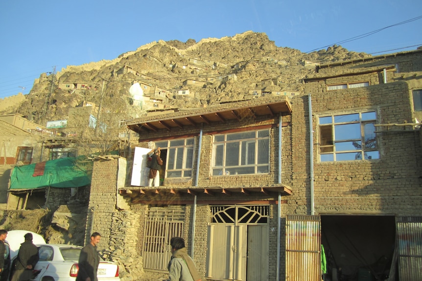 Houses on the hillsides of the Afghan capital Kabul.